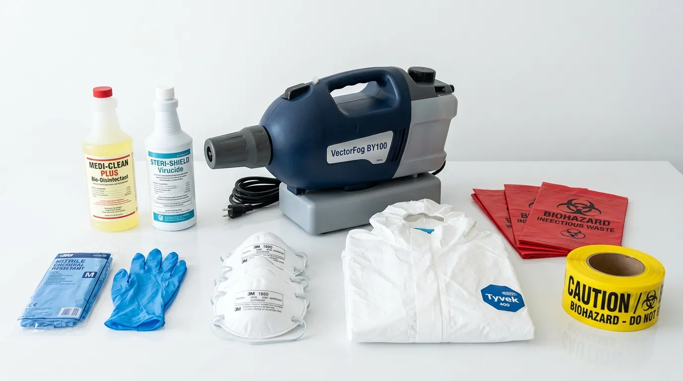 Professional biohazard remediation crew working in Lebanon